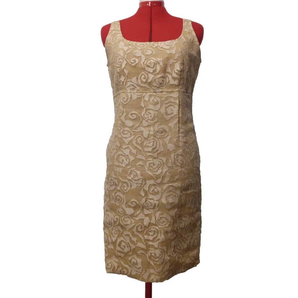 Bianca Nygård Gold Organza With Flower Detail Dress US M or L